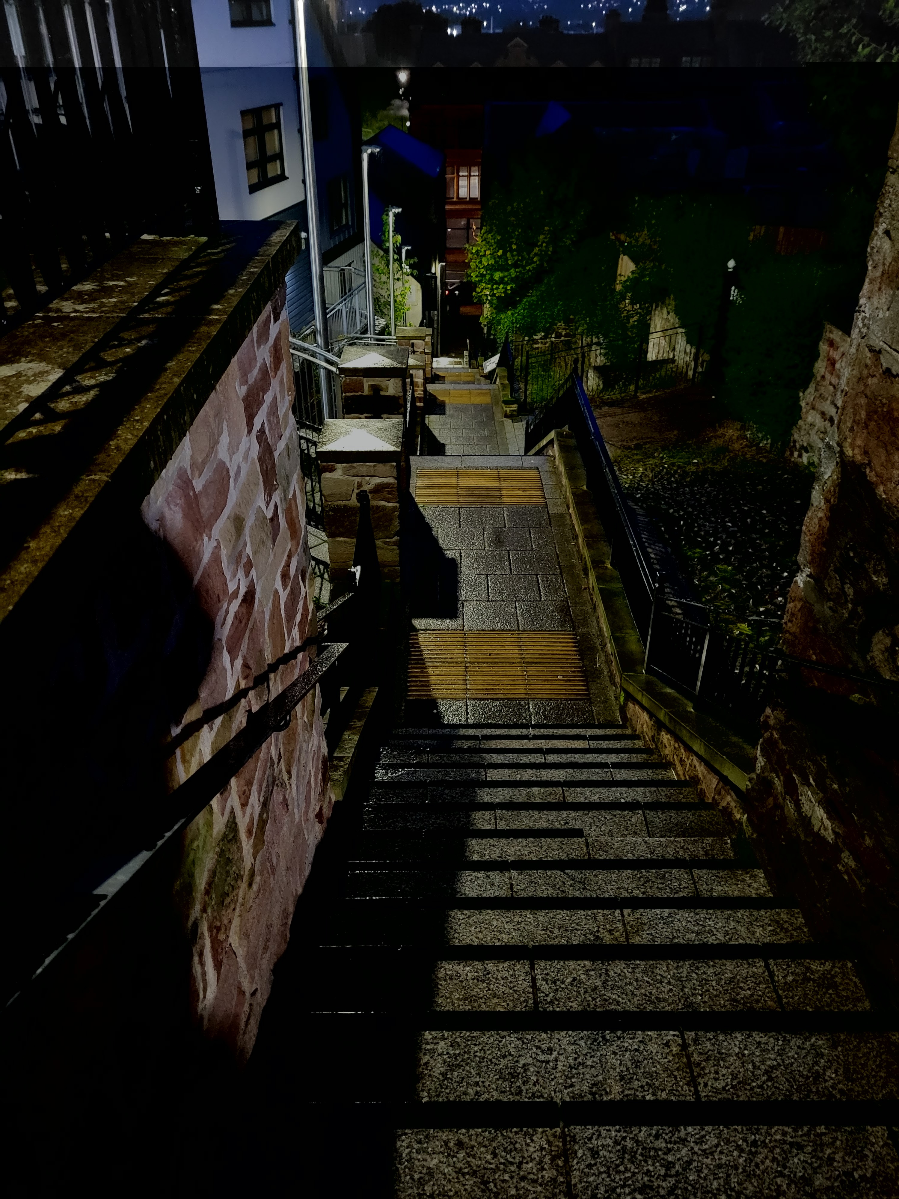 Photo looking down the Market Brae Steps in Inverness, Scotland.