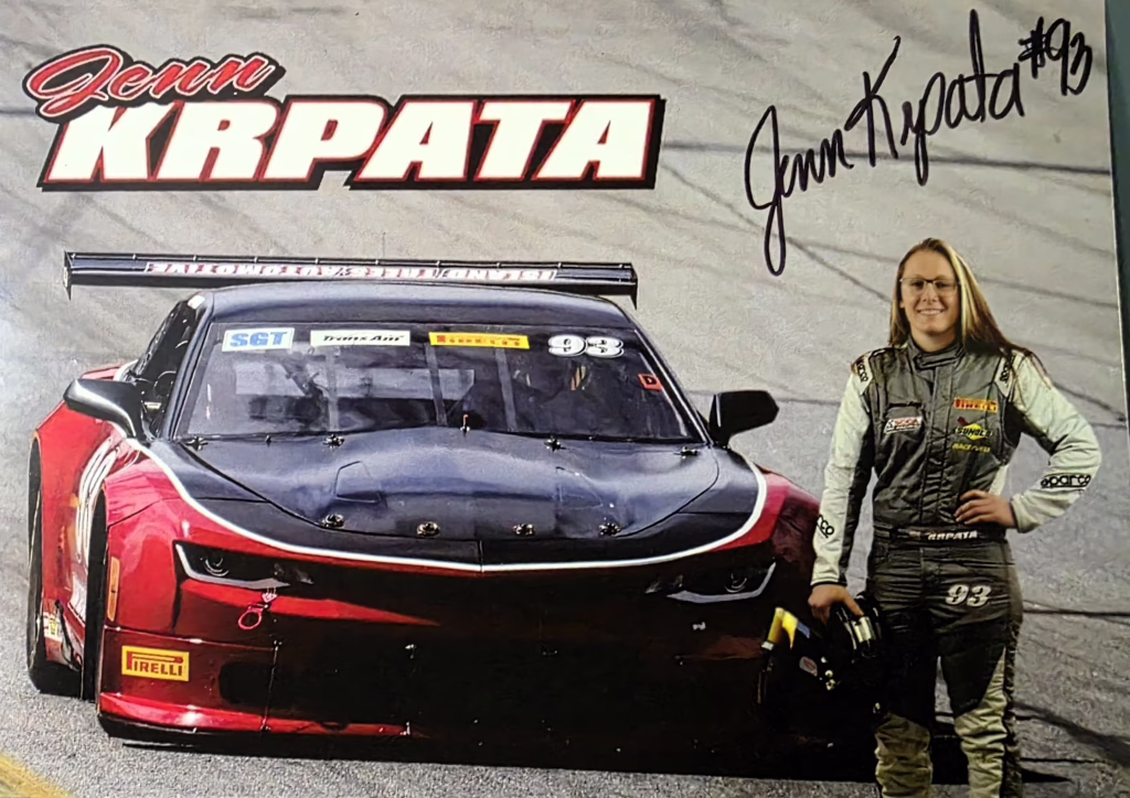 Jenn Krpata signed card from Virginia International Raceway